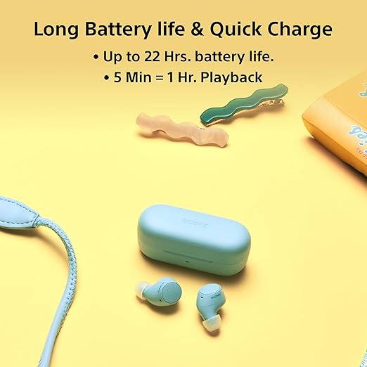 Sony WF-C510 Wireless Bluetooth Earbuds with Mic, TWS, in Ear, Ambient Sound Mode, Small and Comfortable, IPX4, Quick Charge, Multipoint Connectivity, Customized EQ, Up to 22 Hours Battery